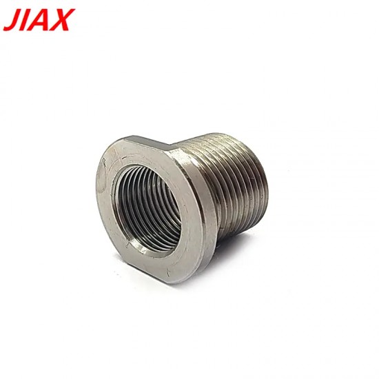 GUNSNZ 1/2x28 to 5/8x24  SS Adapter SS Silver