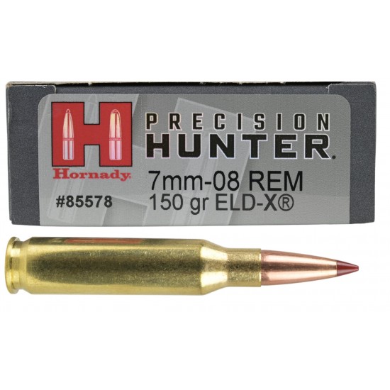 Hornady 7MM-08 PRECISION HUNTER 150GR POLYMER TIP ELD-X *20 ROUNDS