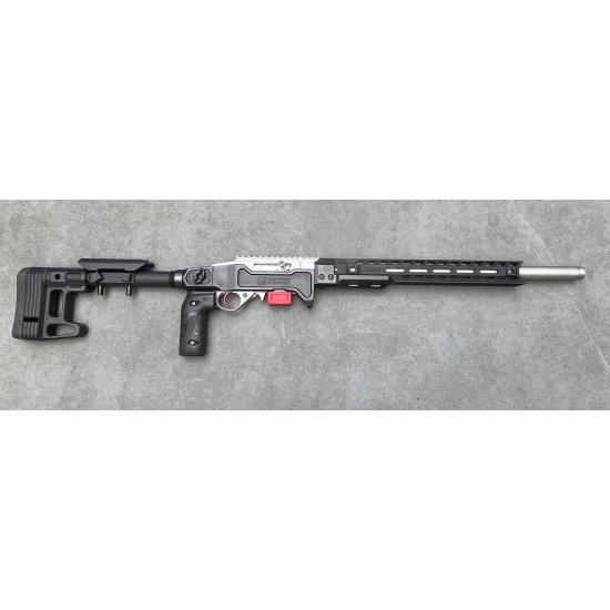 KIDD Aftermarket Rifle Silver Barrelled Action Supergrade and VICTOR RPG (Rapid Precision Gun) 10/22 Chassis System + HR1 Handguard BLK 13" 