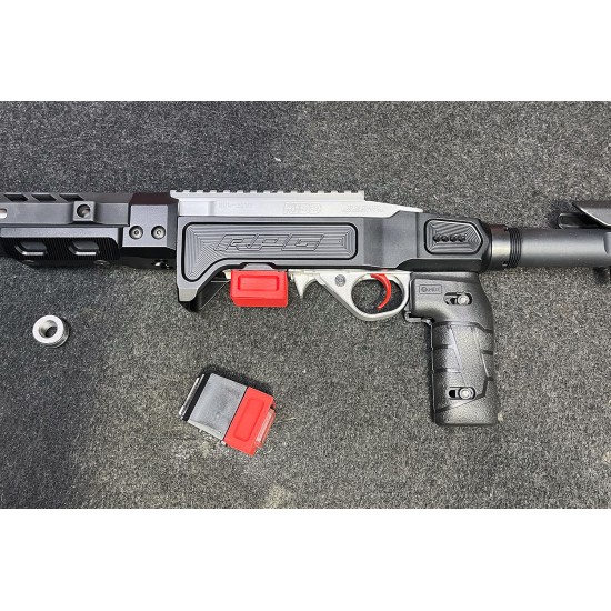 KIDD Aftermarket Rifle Silver Barrelled Action Supergrade and VICTOR RPG (Rapid Precision Gun) 10/22 Chassis System + HR1 Handguard BLK 13" 