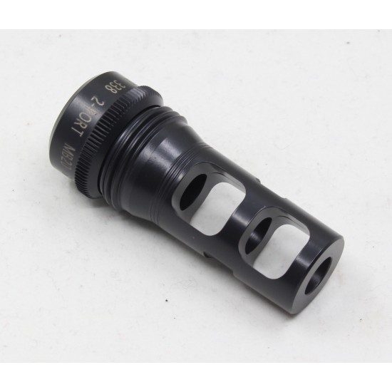 Oceania Defense 338LM/300WM Ratchet Lock Muzzle Brake 2 Port. 3/4x24