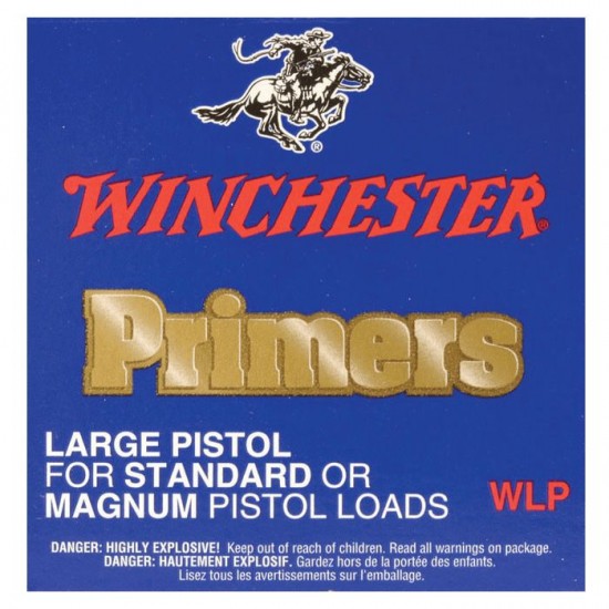 WINCHESTER LARGE PISTOL PRIMERS BOX OF 100 - WLR