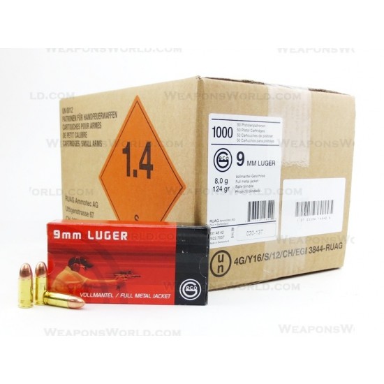 GECCO 124GR FMJ – 9MM 1000 ROUNDS