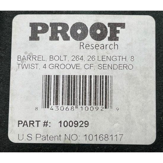 Proof Research Carbon Barrel Blank 264, 25" 1:8 Twist