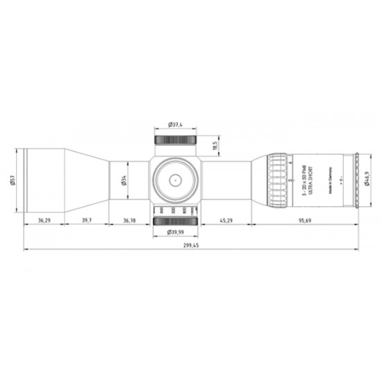 Schmidt Bender PMII Ultra Short Riflescope 5-20x50 34mm LP LT MTC/CT ST P4Fine FFP 1cm CW Black 673-911-972-E5-E9 ISED