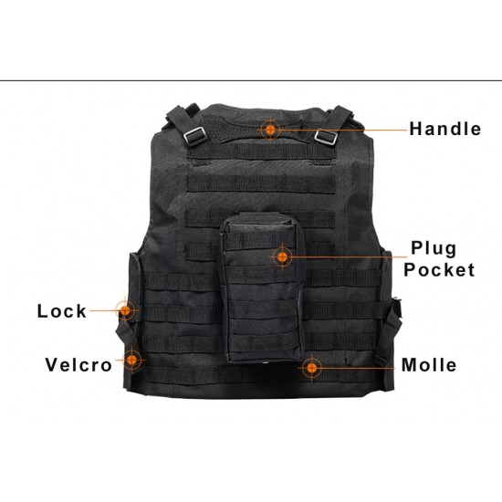 Body Armor Airsoft Military Tactical Vest Molle Combat Assault Plate Carrie