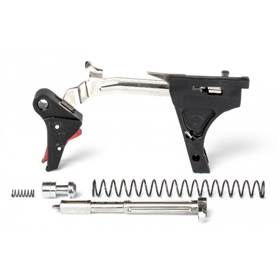 ZEV PRO FLAT FACE TRIGGER ULTIMATE KIT, 1ST-3RD GEN, 9MM, BLK/RED