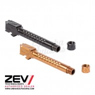ZEV-Glock V2 Match Grade Barrel SS BRONZE G17 G5, Dimpled Suppressor Threaded w/ thread protector