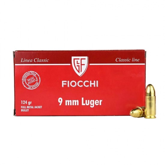 FIOCCHI 124GR FMJ – 9MM 1000 ROUNDS