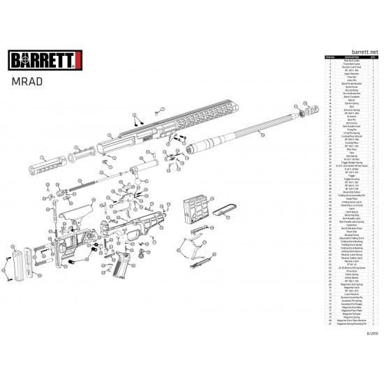 Barrett Model MRAD 338 CONVERSION KIT 24" HEAVY