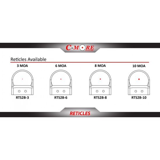 C-More RTS2 V5 Red Dot Sight, BLACK - 3 MOA