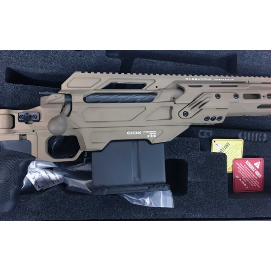 CADEX PRECISION RIFLE – CDX-40 SHADOW 32” Folding Stock TAN 375CT PACKAGE