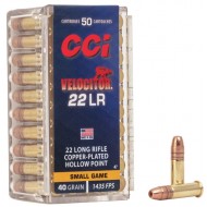 CCI 22LR Velocitor 40gr HP 10 Pkts 500 Rounds