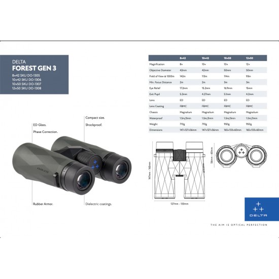 DELTA FOREST II 10X50 BINOCULARS GEN 3