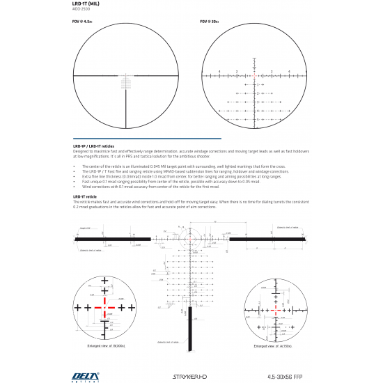 DELTA STRYKER HD 4.5-30X56 FFP MRAD(ILLUMINATED