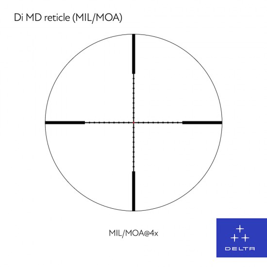 DELTA TITANIUM HD 4-24X50 SFP RIFLESCOPE 1/4MOA (4A SB OR DI-MD RETICLE WITH INTERCHANGEABLE TURRETS)