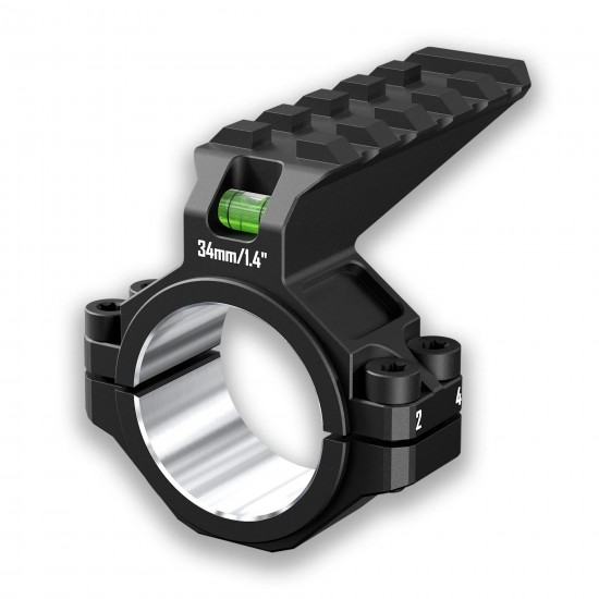 Discovery Optics 6061 Series Aluminum Scope Rings - Bubble Level & Picatinny Rail | 30/34MM