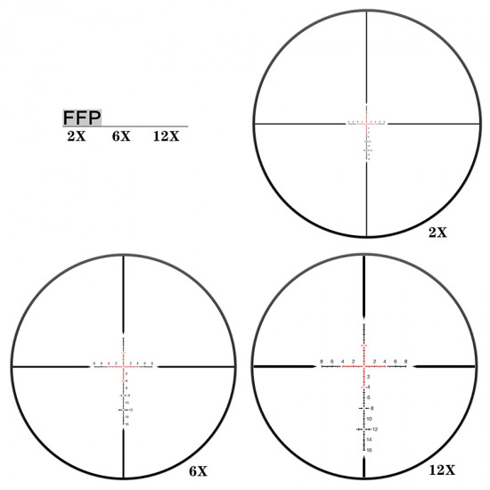 Discovery Optics HD 2-12x24 SF IR FFP 0.1MIL 30mm Scope