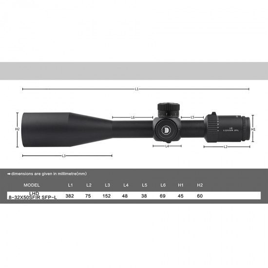 Discovery Optics LHD 8-32X50SFIR SFP 1/8MOA 30mm Rifle Scope