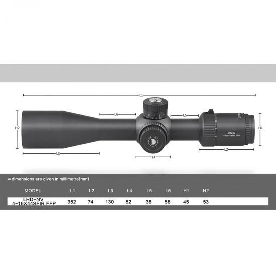 Discovery Optics LHD-NV 4-16x44 SFIR FFP optics scope Discovery Optics LHD-NV 4-16x44 SFIR FFP optics scope