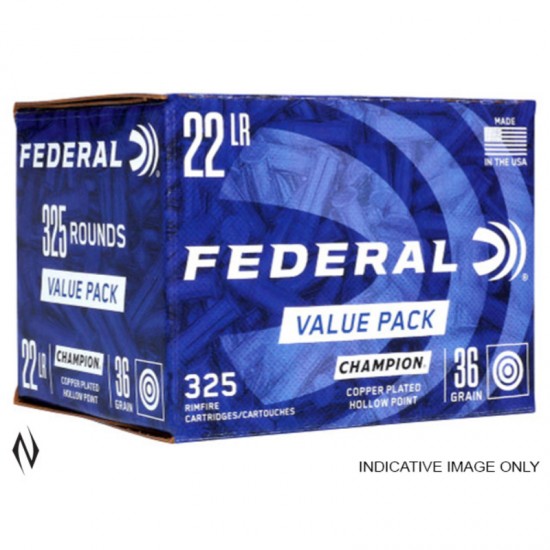 Federal 22LR 36GR CHAMPION COPPER PLATED HOLLOW POINT 325 ROUNDS