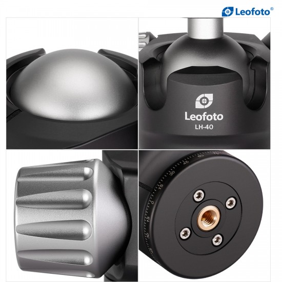 Leofoto LH-40R+NP-60 Low Profile Ball Head with Panning Quick Release Clamp