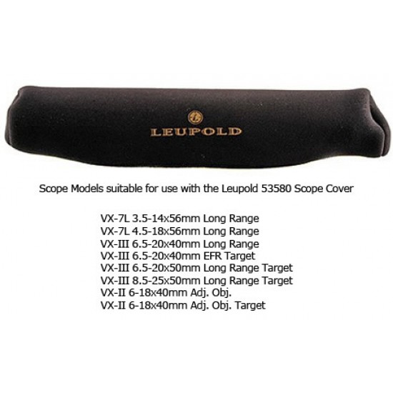 LEUPOLD Scope Cover Xx-Large 53580, Black, Fits Objective Diameter: 60mm