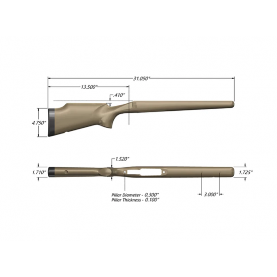 MPA Curtis VALOR Action 6.5CM RH with #3 22" Barrel and Greyboe Terrain Stock B/G